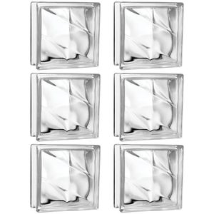 Kit 6 Tijolos Bloco De Vidro Raio Crystal 19x19x8 Tradestar