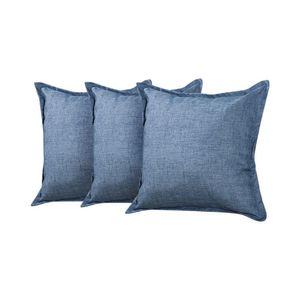 Kit 3 Almofadas Decorativas Bali Linho Azul Jeans - Azul