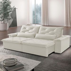Sofá Melt 02 Módulos De 100cm Br 25cm Meu Sofá Online A302 Linho Branco