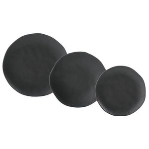 Jogo De Pratos 18 Peças Orgânico Preto Matte Porto Brasil