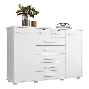 Cômoda Fontana 2 Portas E 7 Gavetas Branco Fosco - Móveis Albatroz Branco Fosco