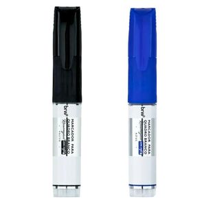 Kit 2 Pincel Marcador Quadro Branco Recarregável Com Refil Brw Preto E Azul
