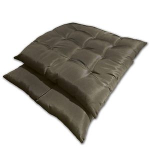 Kit 02 Almofadas Assento Futon Flat Para Cadeira 40x40 Marrom Escuro