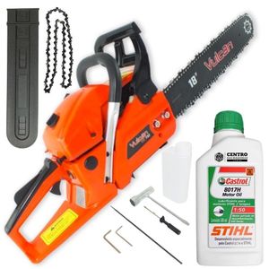 Motosserra Vsl550 2t 55cc 3hp Com óleo Castrol Sthil 500ml