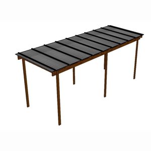 Kit Policarbonato Cinza Refletivo 6mm 8,00m X 2,00m - Perfis Naturais