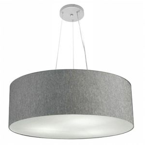 Lustre Pendente Cilíndrico 80x30cm Bivolt Rústico Cinza