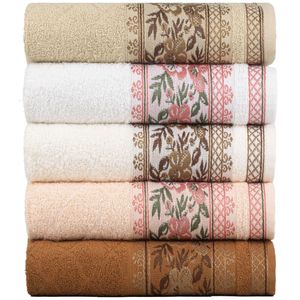 Kit 5 Toalhas De Banho Fio Penteado Jacquard - 70x140cm - Nice - Kit 5