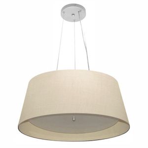Lustre Pendente Cone Md-4015 25/60x50cm Algodão Crú Bivolt