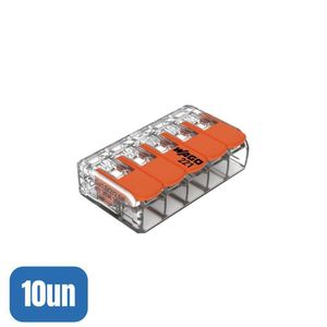 10 Conectores Automático 221-615 Até 6,0mm 5 Polos 41a - Wago