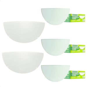 Kit 5 Arandelas Taschibra Jurerê Vidro Meia Lua E27 Bivolt