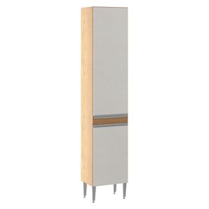 Armário Paneleiro 2 Portas Sabrina 40x202cm Mdp Menu Móveis Branco Avelã