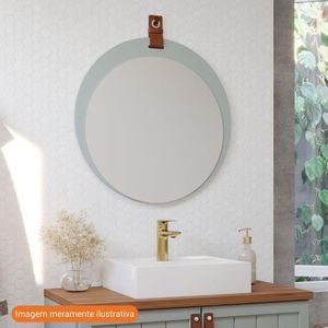 Espelheira Para Decoração De Banheiro, Quarto, Sala, Escritório Mdf 60X60Cm Lua Mgm Pistache