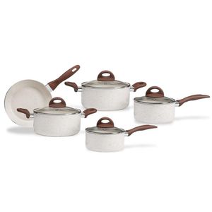 Jogo De Panelas 5 Peças Indução Vanilla Em Alumínio E Revestimento Cerâmico Ceramic Life Smart Plus Brinox