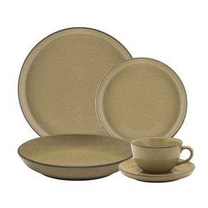 Jogo De Jantar Em Cerâmica Flat Com 30 Peças Oxford Ocre