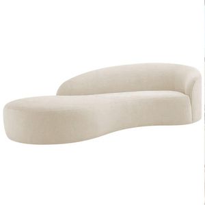 Divã Recamier Orgânico França 200cm Lado Esquerdo Bouclé Adj Decor Bege