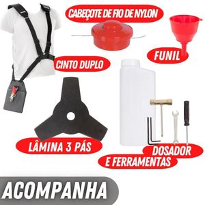 Roçadeira Kawashima Kw43l à Gasolina 43cc 2t Com Acessórios