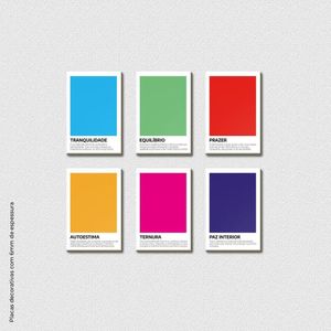 Terapia Das Cores Quadro Com 6 Peças 6mm Placa Soft Touch