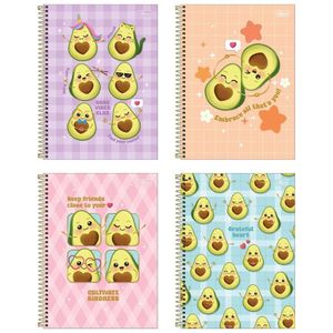 Kit C- 4 Caderno Universitário Abacute Tilibra Capa Dura Espiral - 10m 160 Folhas