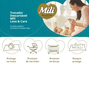Trocador Descartável Mili Love&care 5 Pacotes C- 5 Unidades (total: 25 Trocadores)