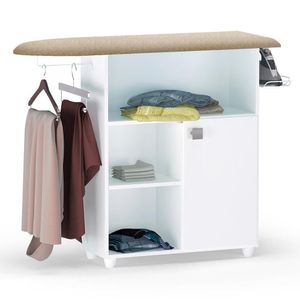 Tábua De Passar Roupa Mariana Com Balcão 1 Porta Branco - Ajl Móveis Branco
