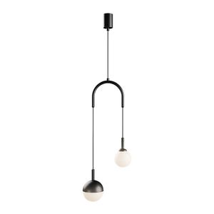 Lustre Pendente Blumenau Macadâmia Duplo G9 Bivolt Preto