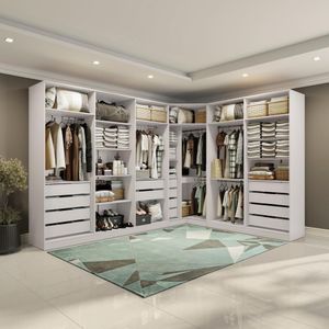 Conjunto Closet Kappesberg Adapt Branco 5 Peças 342cmx263cm