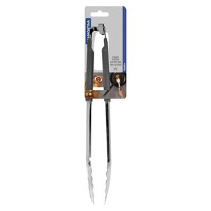 Pegador Tramontina Utilita Em Aço Inox Com Cabo Emborrachado Cinza 30 Cm