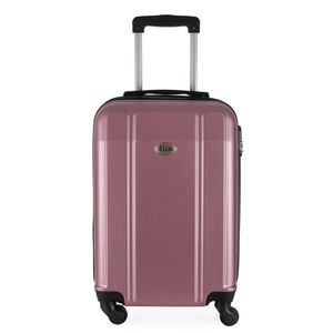 Mala de Bordo Abs para Viagem Ika Continental Cadeado Embutido Rodas Giro 360 - Rosê, P