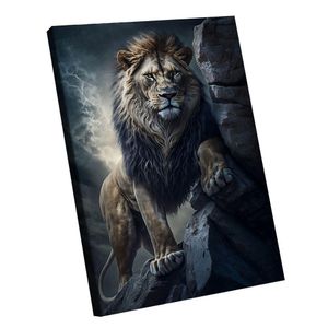 Quadro Leão Nas Montanhas Br Artes Grande 118x78