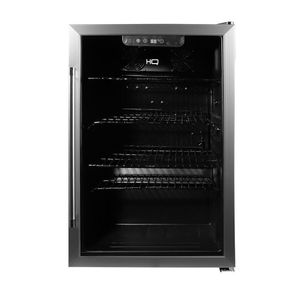 Cervejeira Expositor Vertical HQ Vidro Duplo 125 Litros Preta E Inox HQ-125CEVPV 110V