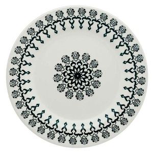Prato Raso De Cerâmica Estampa Donna Folk 24cm 1 Unidade - Biona 061404