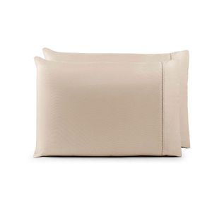 Par De Fronhas 70cm X 50cm 2 Peças Laura Toque Percal 200 Fios 100% Poliéster - Cáqui