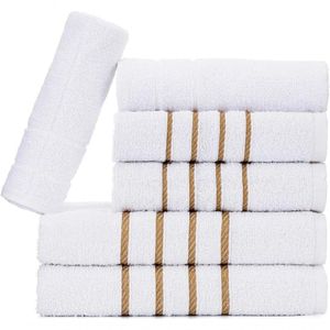 Jogo De Toalhas 6 Pçs 2 Banho 2 Rosto 2 Piso Montreal 100% Algodão Branco