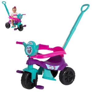 Carrinho De Passeio Com Pedal Infantil Kemotoca Baby Diversão E Segurança Dog Roxo