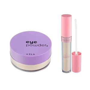 Kit Vizzela Eye Powder Cor 02 +corretivo Satin Cor 03