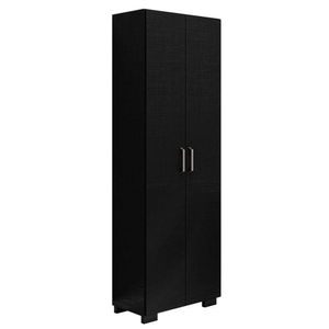 Livreiro 5 Prateleiras C- Portas Grandes Office Preto