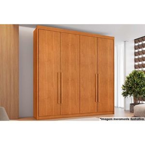 Guarda Roupa 4 Portas E 4 Gavetas Bérgamo Cinamomo - Conquista