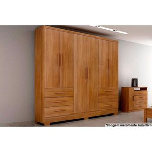 Guarda Roupa 6 Portas E 6 Gavetas C- Pés Encant-berlim Cumaru -  Horizonte