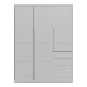 Guarda Roupa Infantil Pietra 3 Portas E 4 Gavetas Cinza - Pr Baby Cinza