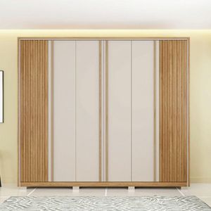 Guarda Roupa Apollo Com 6 Portas 4 Gavetas Sem Espelho Buriti Com Off White