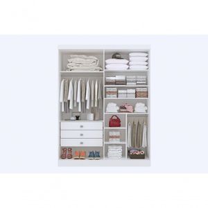 Guarda-roupa Da Vinci Plus 4 Portas 3 Gavetas Com Pés - D' Doro Branco