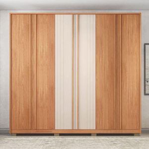 Guarda Roupa Casal Mozart 6 Portas Freijo Off White Caemmun Freijo Com Off White