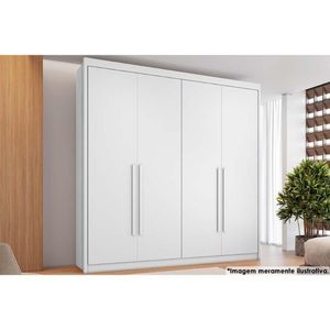 Guarda Roupa 4 Portas E 4 Gavetas Bérgamo Branco - Conquista