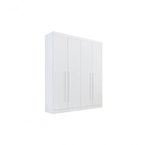 Guarda-roupa Da Vinci Plus 4 Portas 3 Gavetas Com Pés - D' Doro Branco