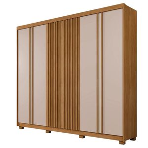 Guarda Roupa Ripado 6 Portas 6 Gavetas Montreal Benetil Cinamomo Off White