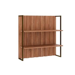 Armário De Cozinha Modulado Bella Ripado 2606 Com 2 Prateleiras 80cm Nogal