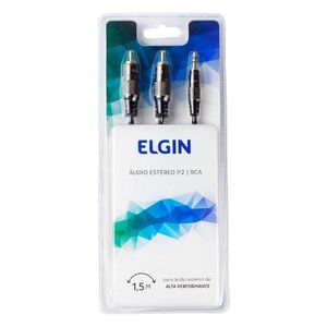 Cabo De áudio Estéreo P2 3,5mm X 2 Rca 1,5m Caudiorca Elgin 46rcaudiorca