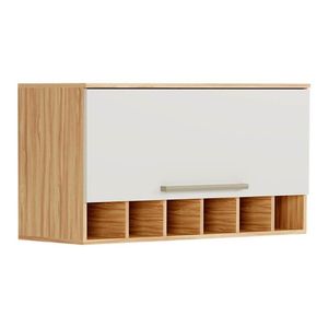Módulo Cozinha Ronipa Nápoli Prime Armário Geladeira Adega Com 1 Porta Basculante 80cm Amendoa Off White Ronipa