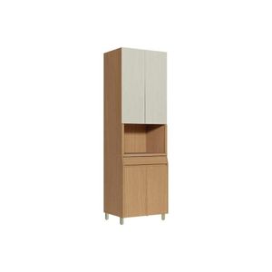 Módulo Cozinha Simone Mendes Paneleiro Simone Mendes Com 4 Portas E 1 Gaveta 70cm Carvalho Cinza