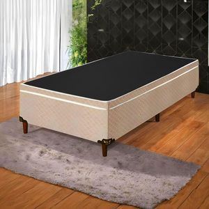 Base Cama Bau Articulado Solteiro 1,88x0,88x0,40 Suede E Bege